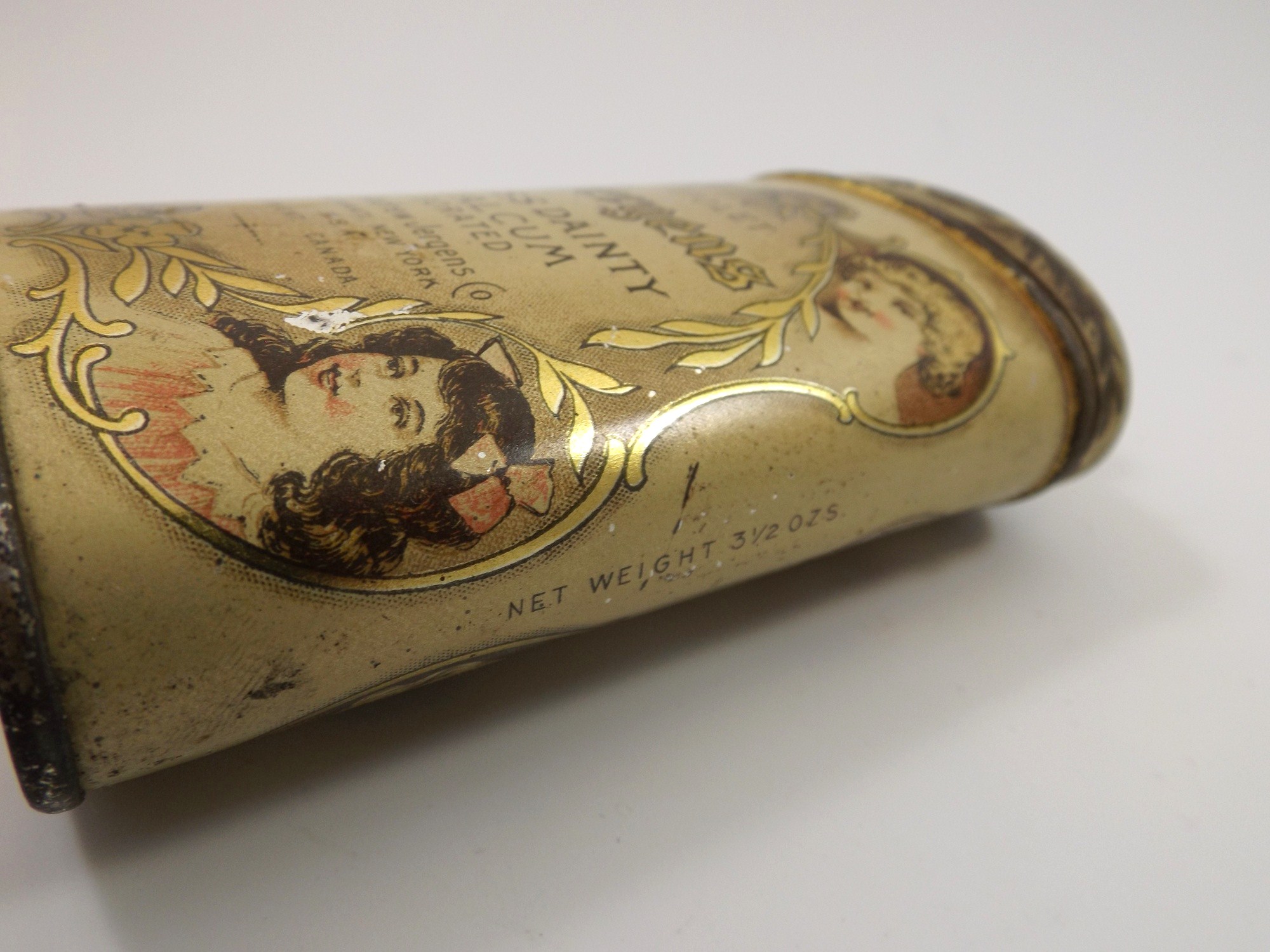 Violet Jergens Miss Dainty Talcum Tin, c. 1916