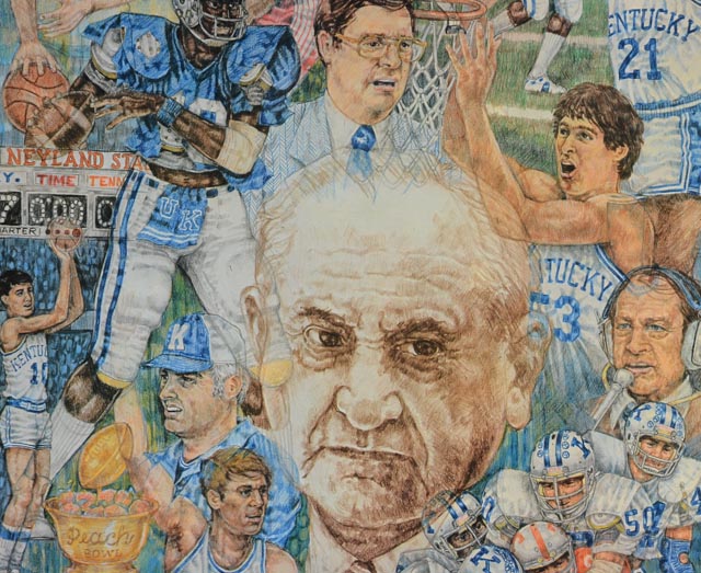 1970s University of Kentucky "Kentucky Heroes" Signed Print