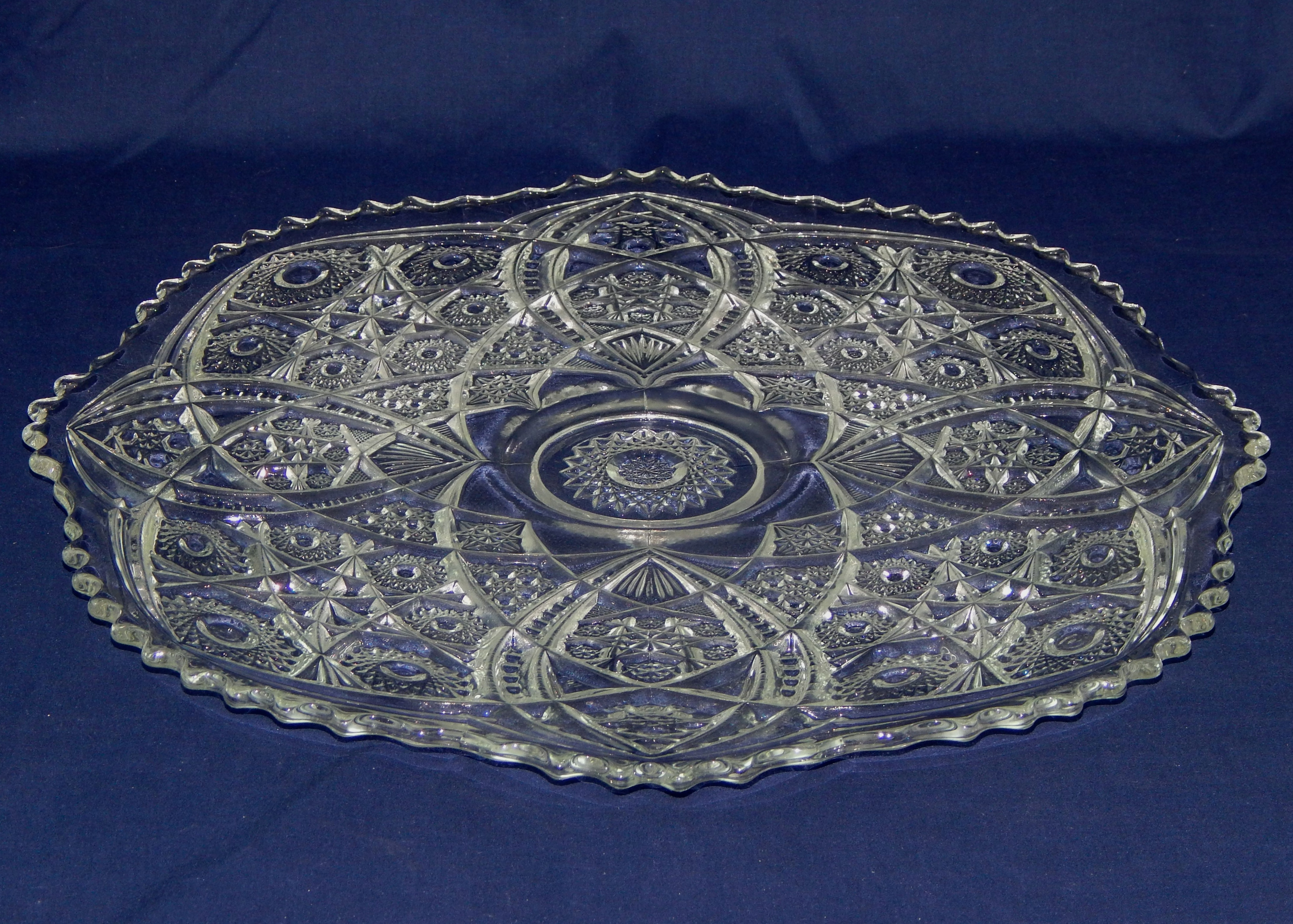 Antique Crystal Punch Bowl Set