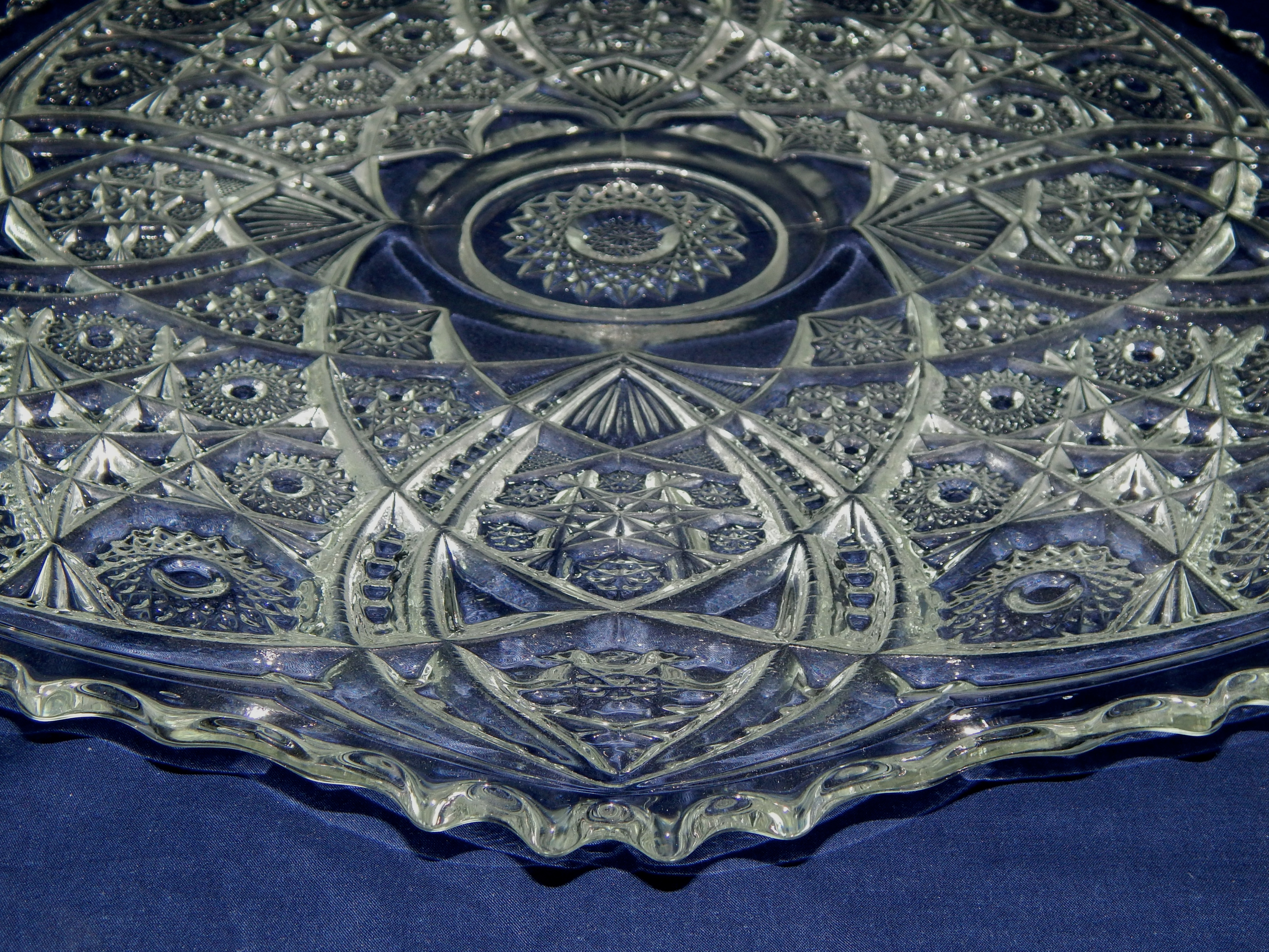 Antique Crystal Punch Bowl Set