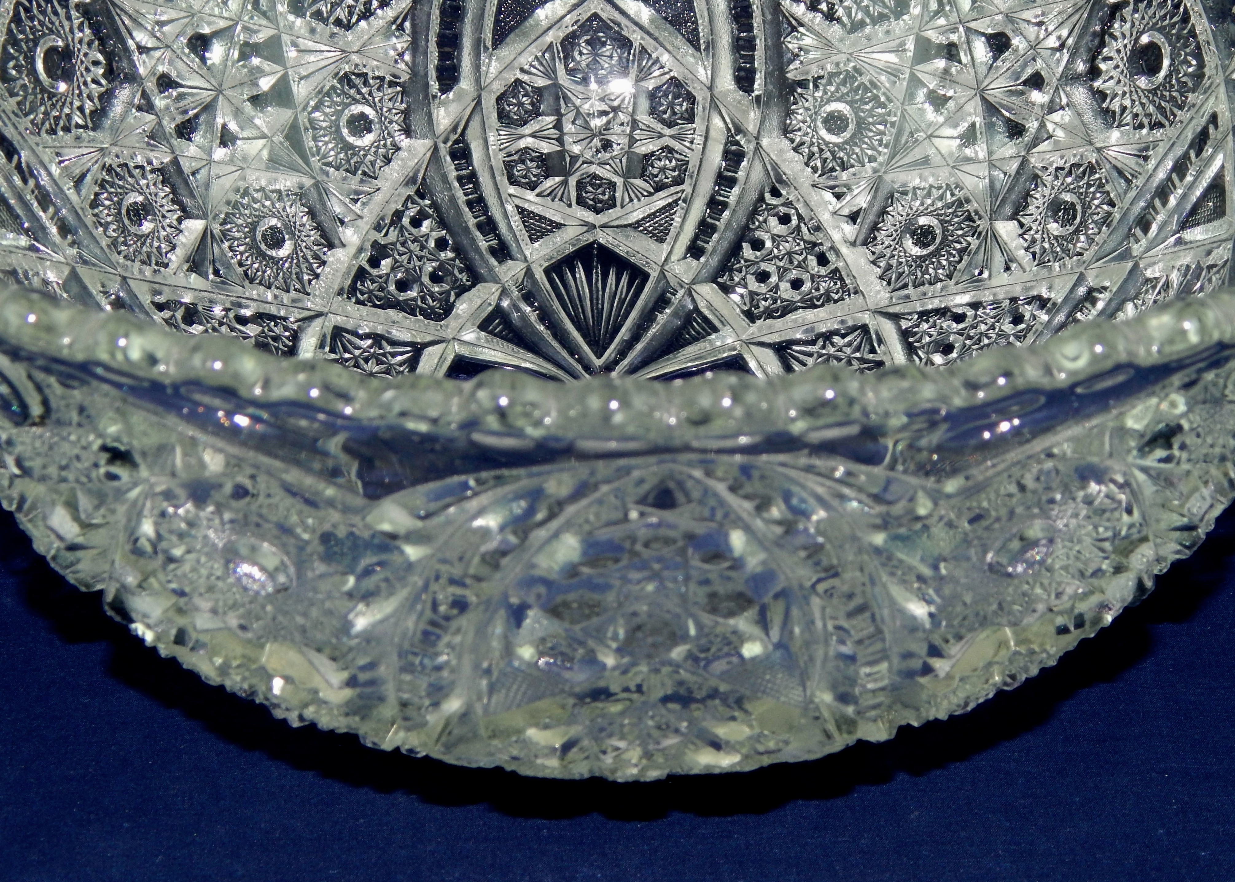Antique Crystal Punch Bowl Set