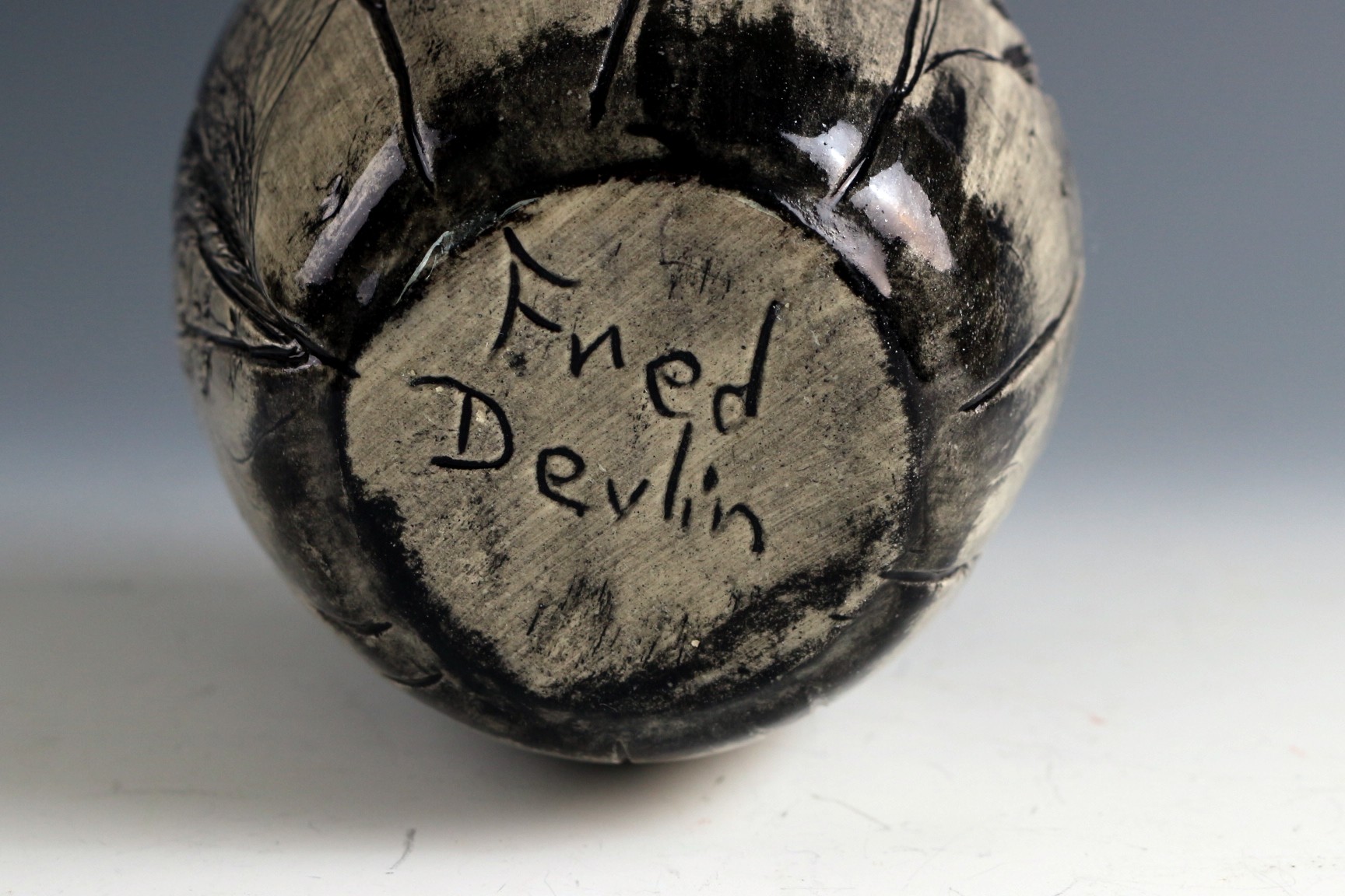 Signed Fred Devlin Handmade Pottery Vase