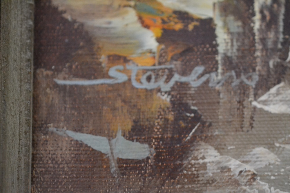 Original Oil On Canvas Seascape By Stevens