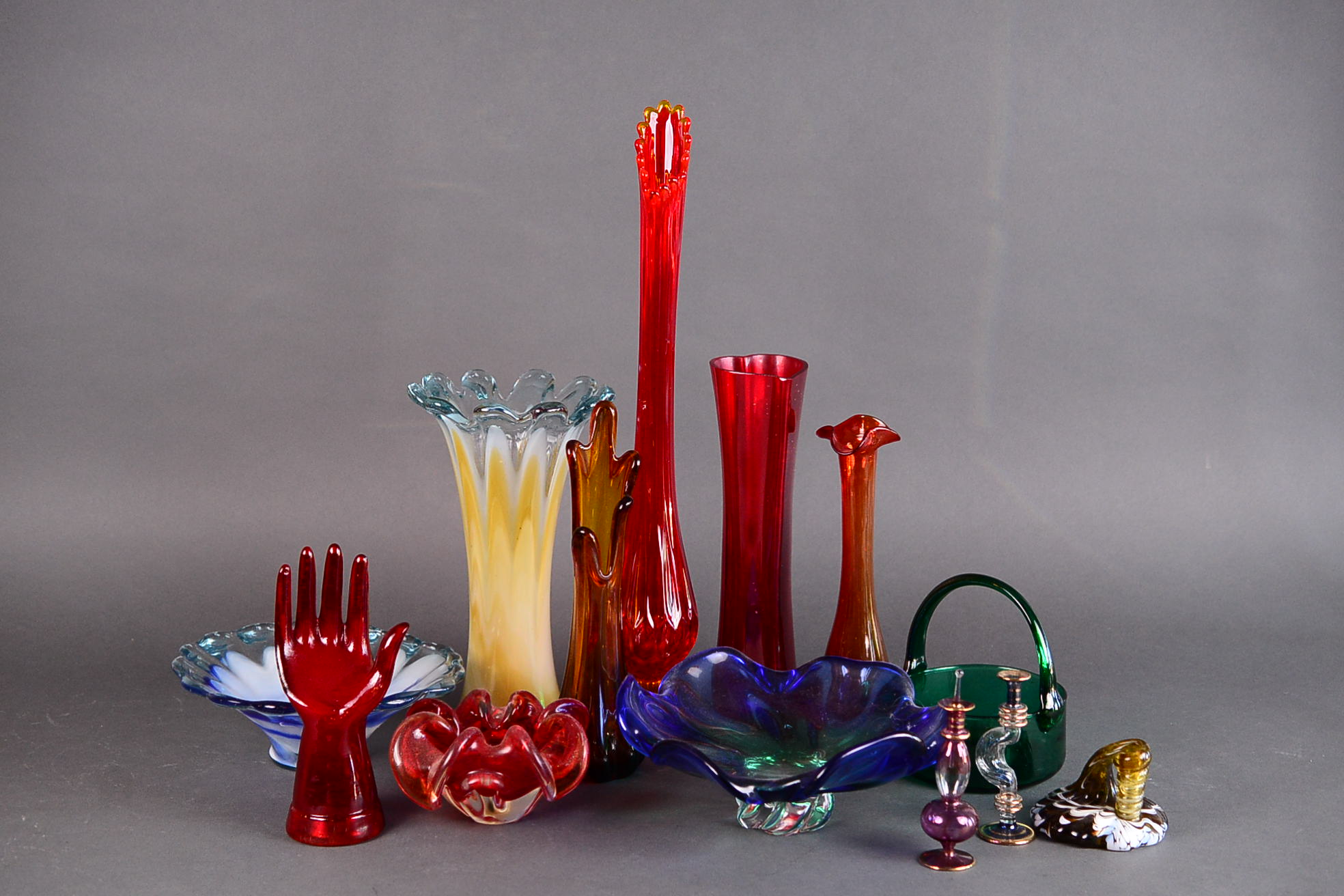 Collection of Art Glass Vases and Bowls