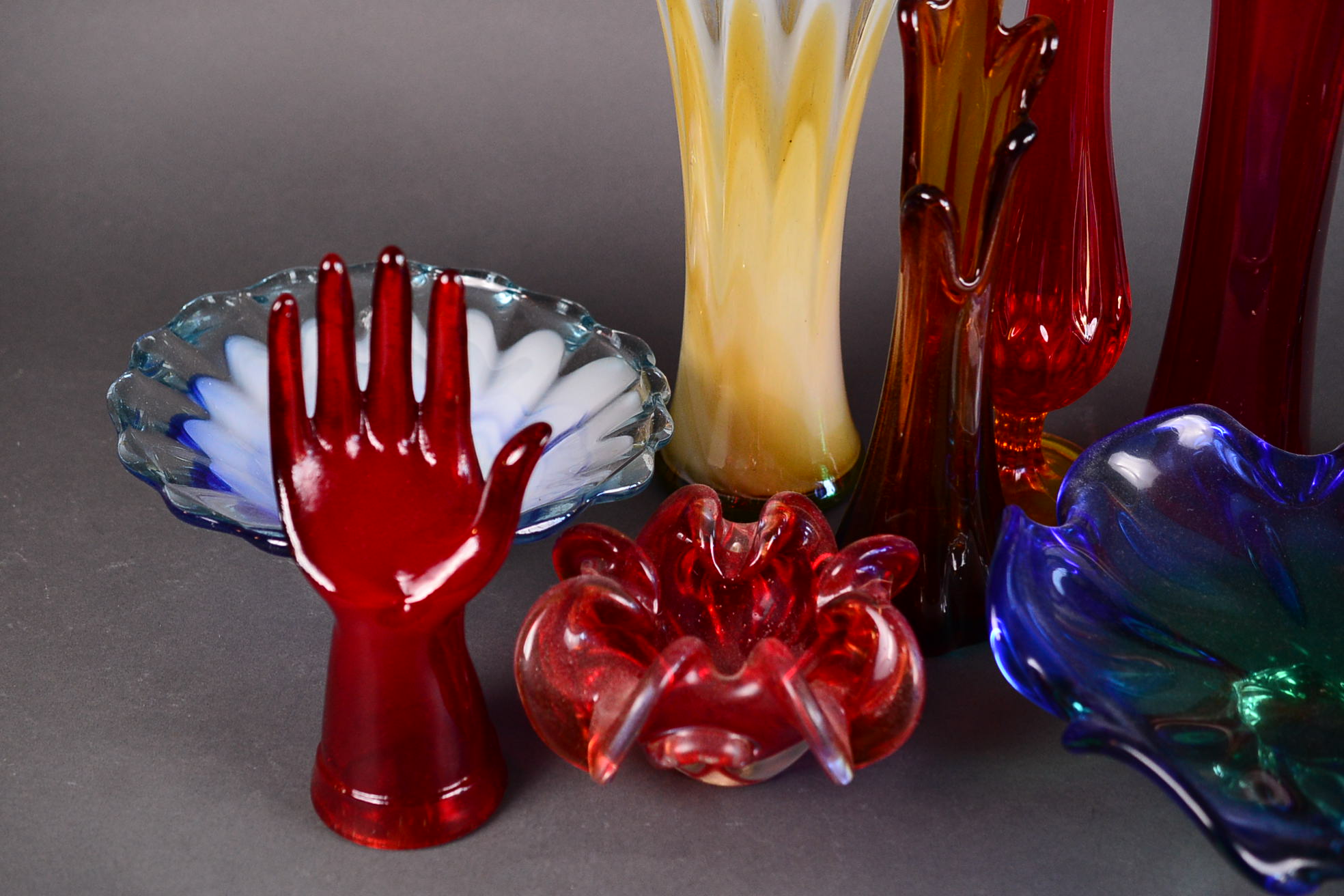 Collection of Art Glass Vases and Bowls