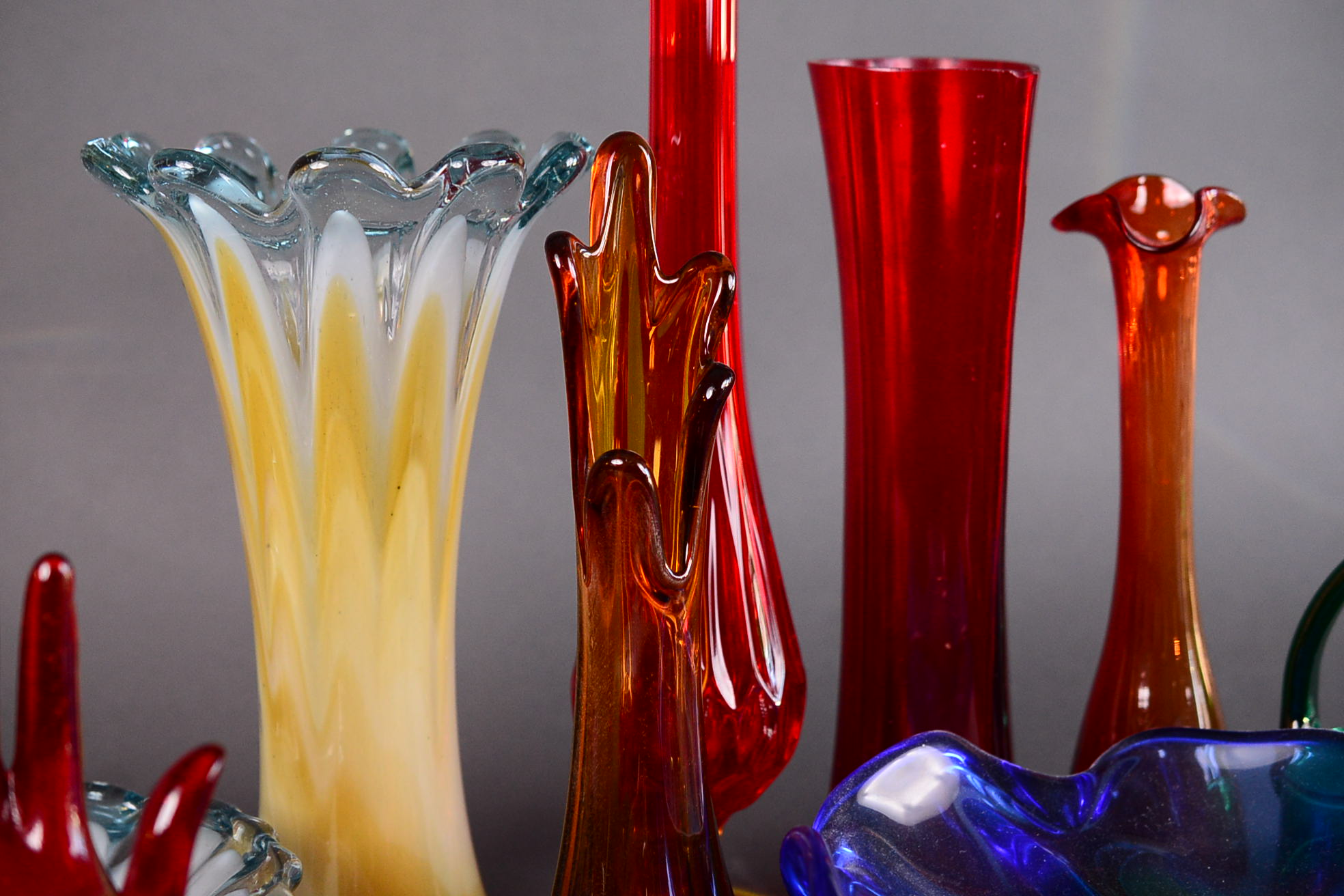 Collection of Art Glass Vases and Bowls
