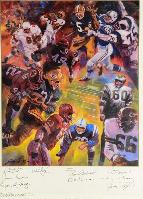 Awesome Signed "Legends" Football Lithograph