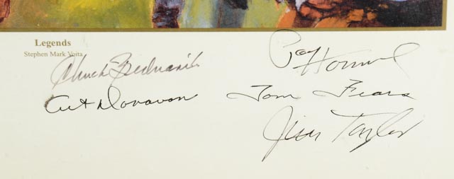 Awesome Signed "Legends" Football Lithograph