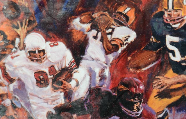 Awesome Signed "Legends" Football Lithograph