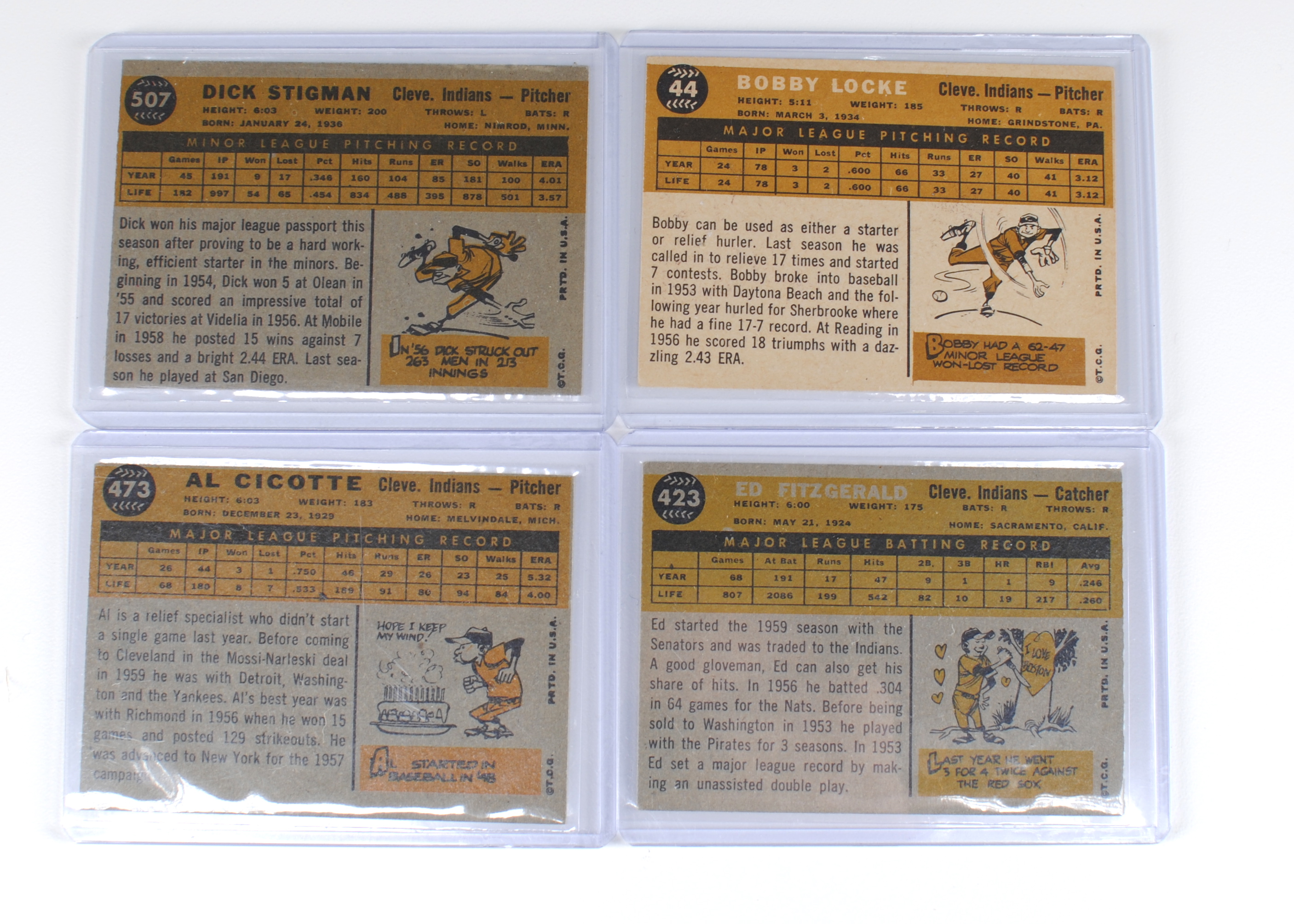 Eighteen 1960 Cleveland Indians Topps Vintage Baseball Cards