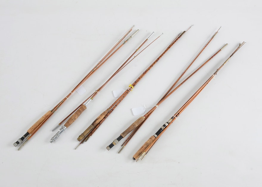 Lot of Five Vintage Fishing Rods