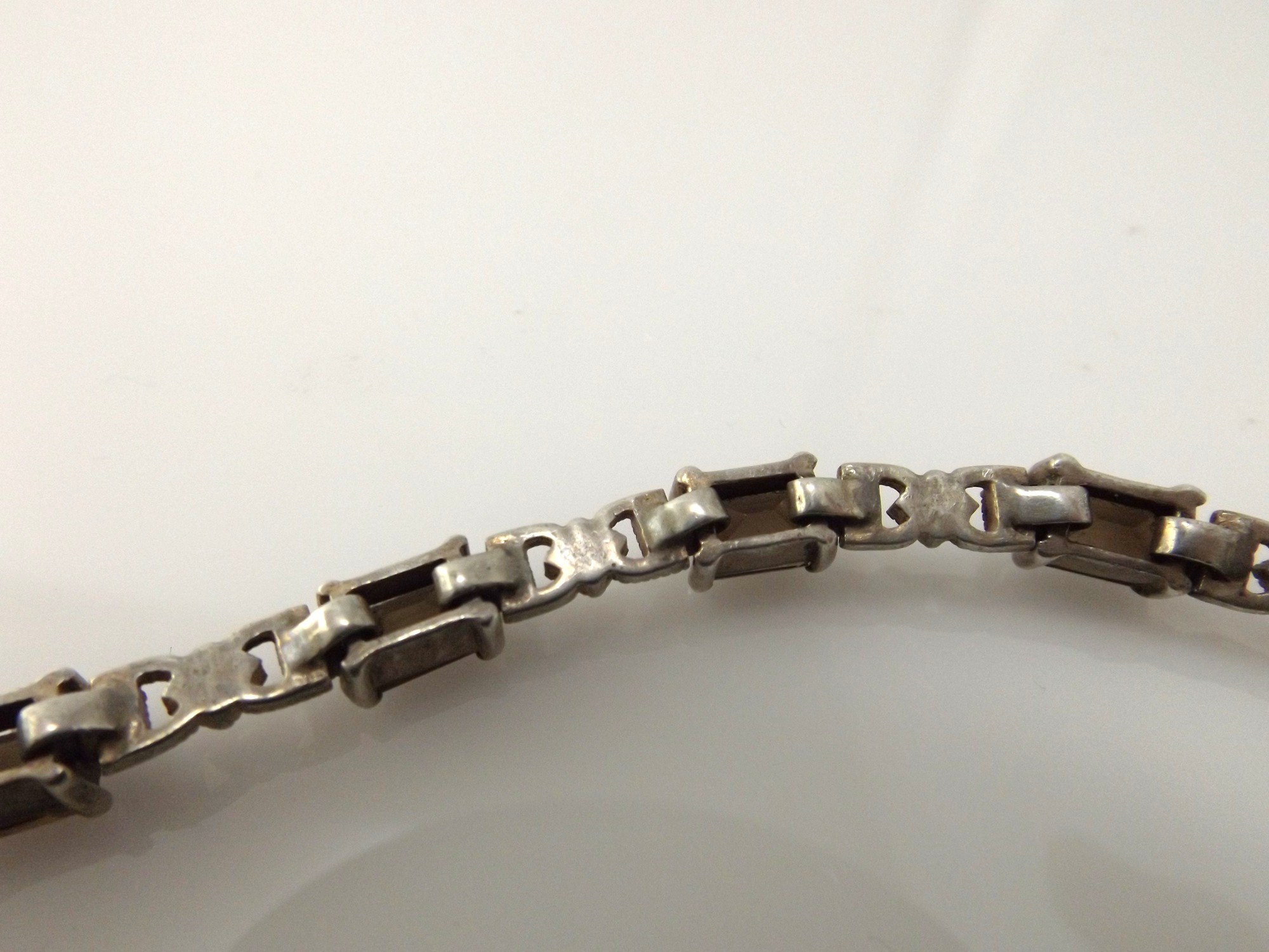 Sterling Silver and Smoky Quartz Link Bracelet with Marcasites
