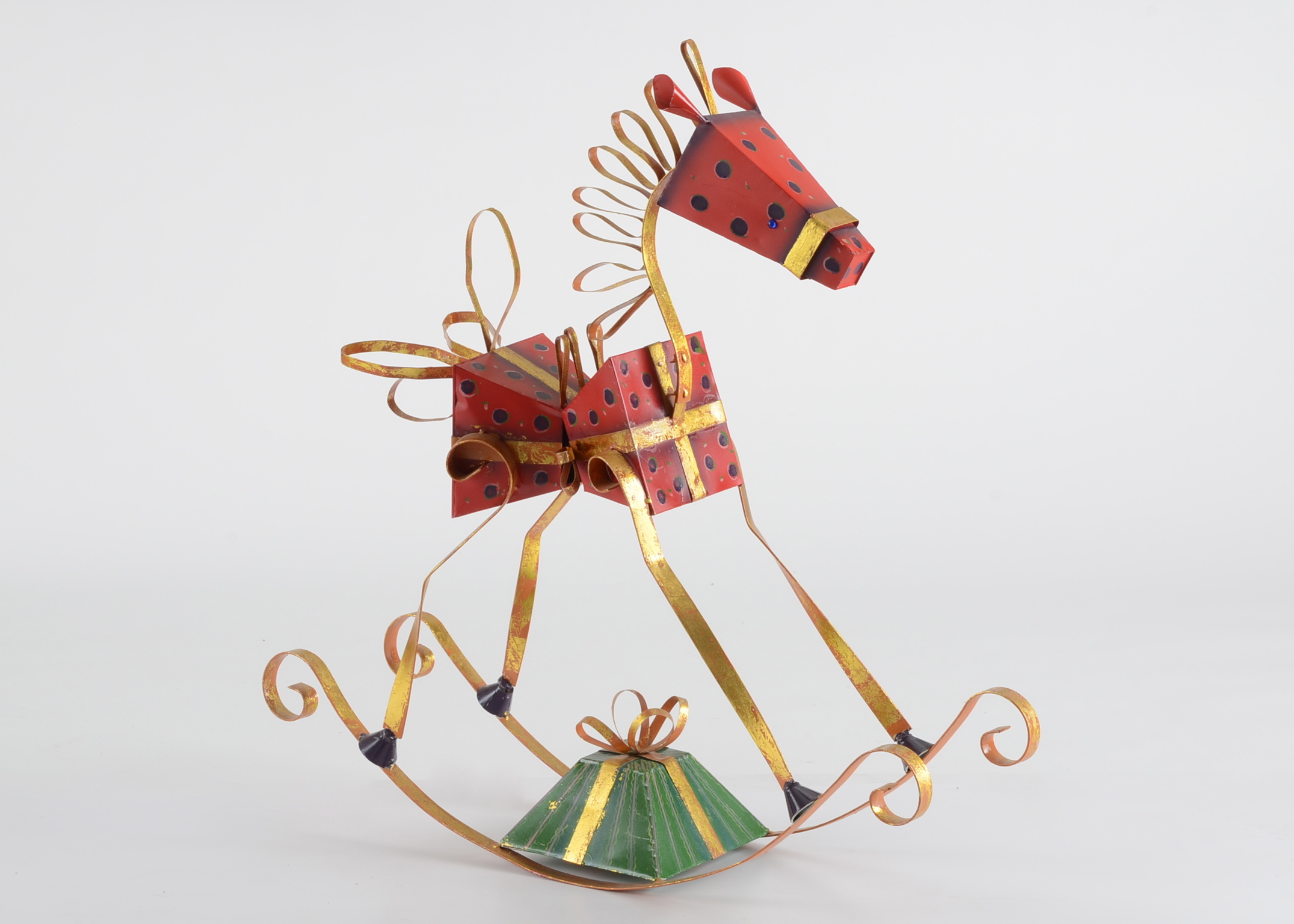 Large Metal Painted Toy Rocking Horse