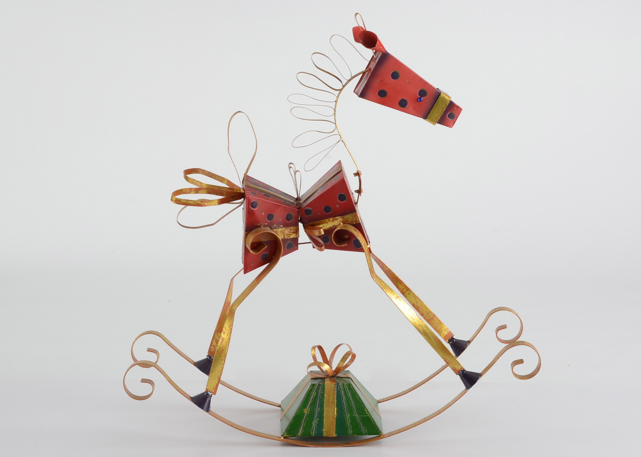 Large Metal Painted Toy Rocking Horse