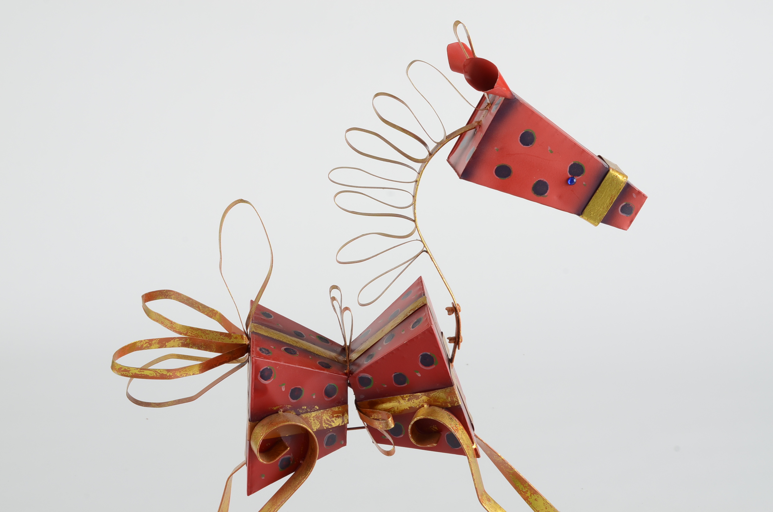 Large Metal Painted Toy Rocking Horse