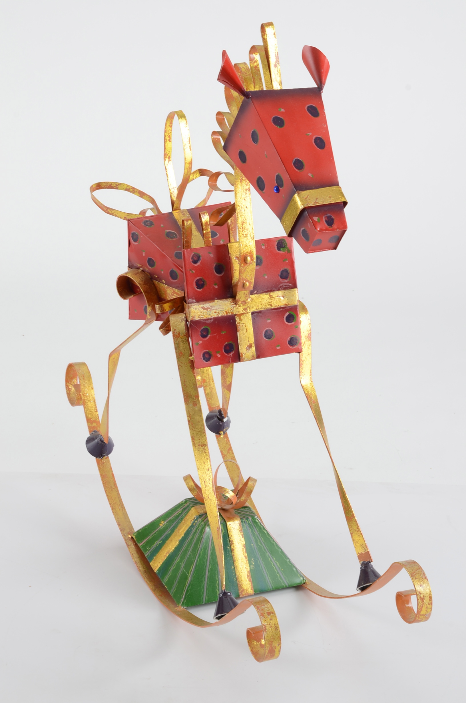 Large Metal Painted Toy Rocking Horse