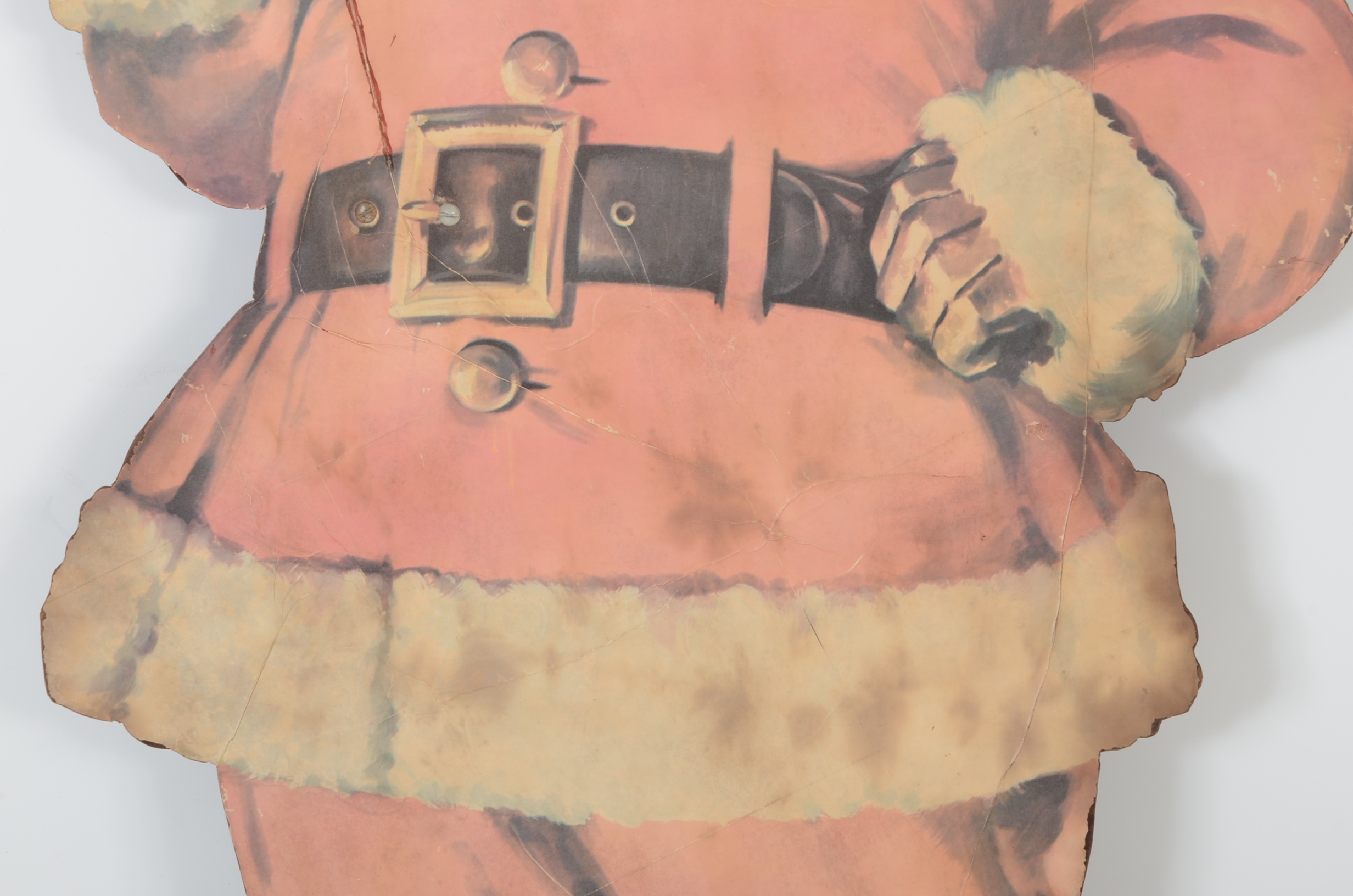 Large Vintage Life-Size Pressboard Santa Cutout