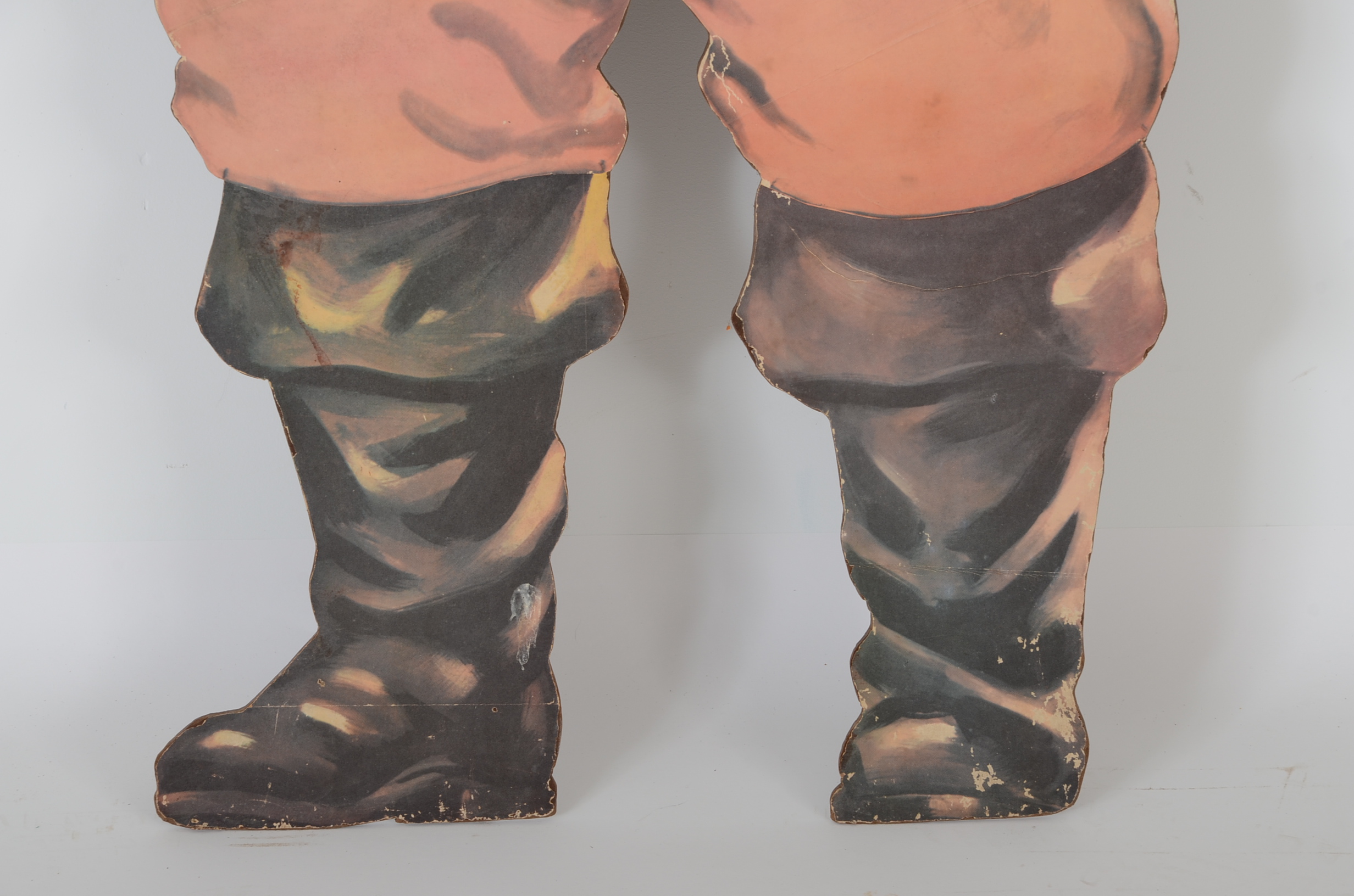 Large Vintage Life-Size Pressboard Santa Cutout