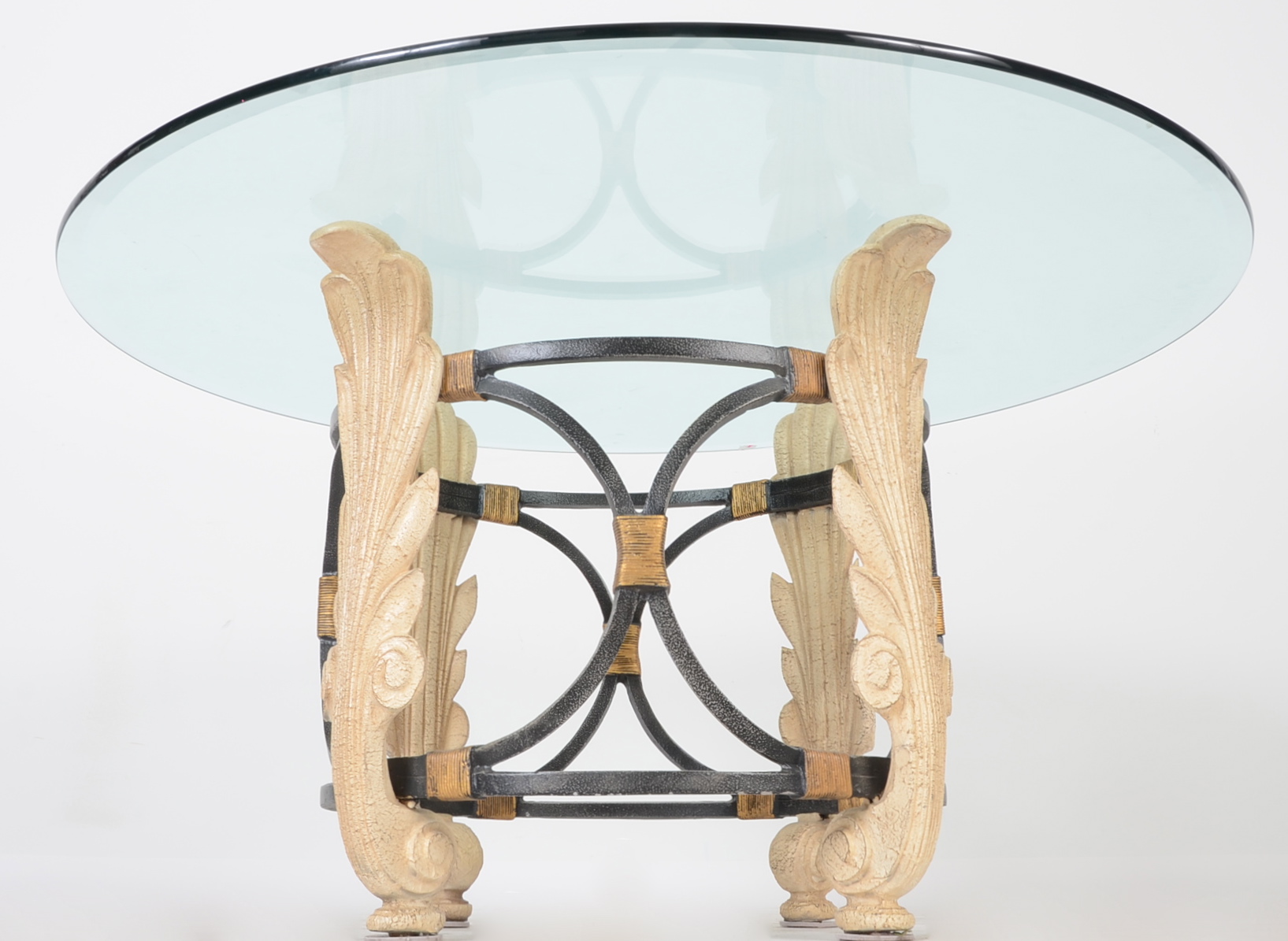 Acanthus Leaf Glass-Top Dining Table