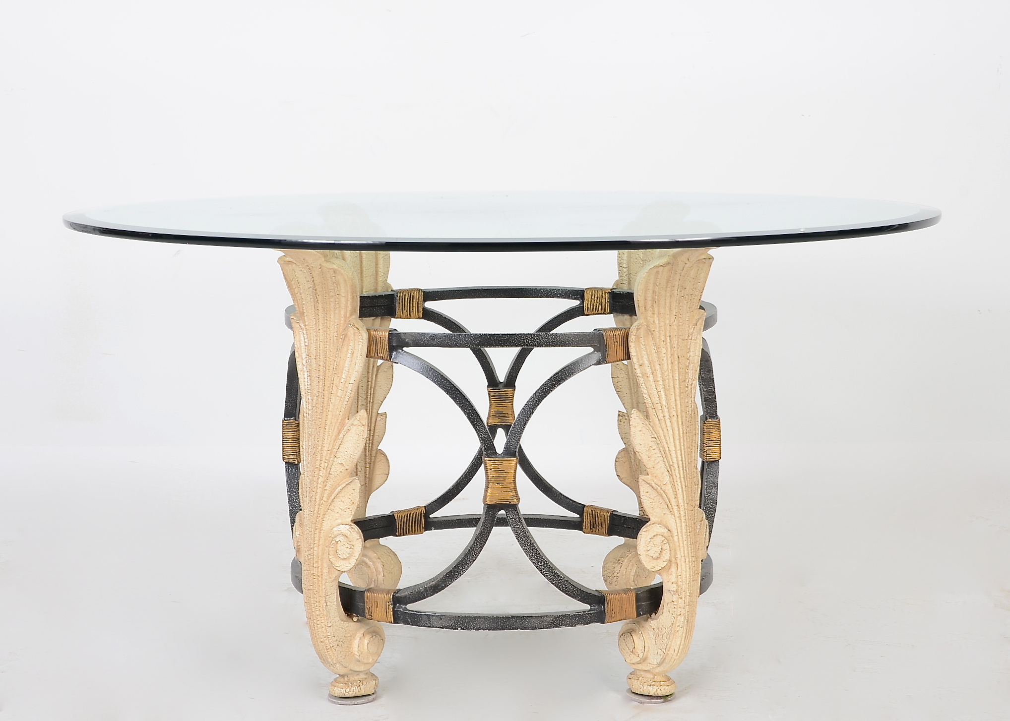 Acanthus Leaf Glass-Top Dining Table