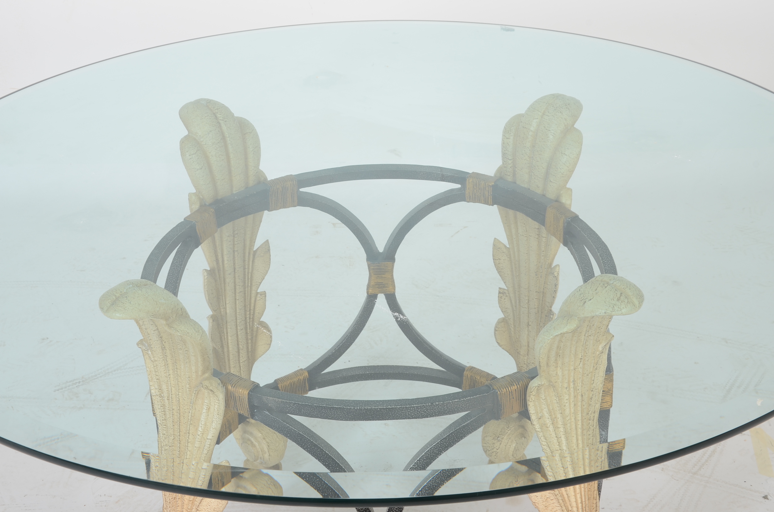 Acanthus Leaf Glass-Top Dining Table