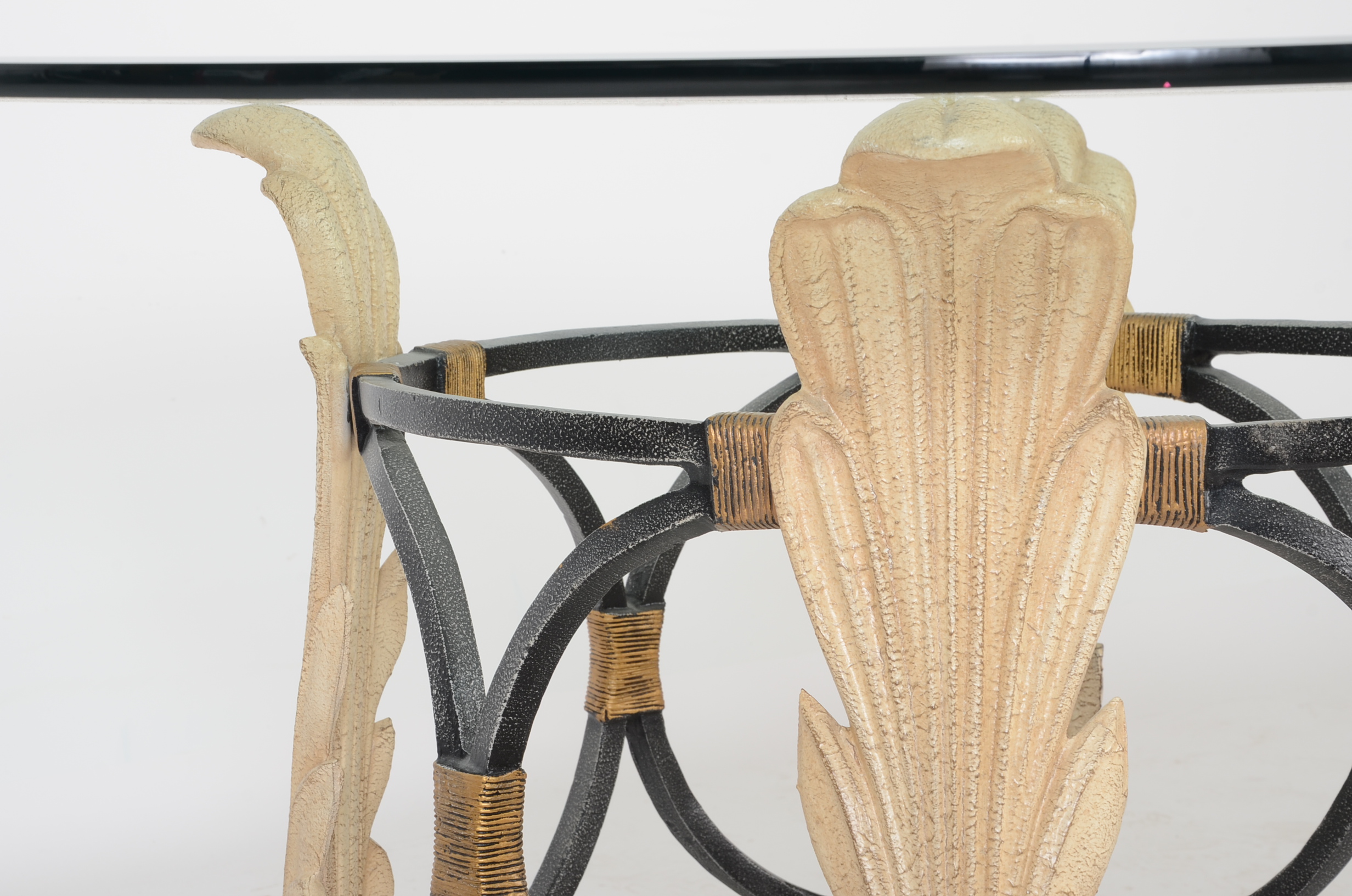 Acanthus Leaf Glass-Top Dining Table