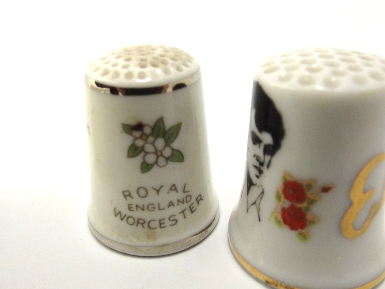 Porcelain Thimbles with an Elvis Thimble