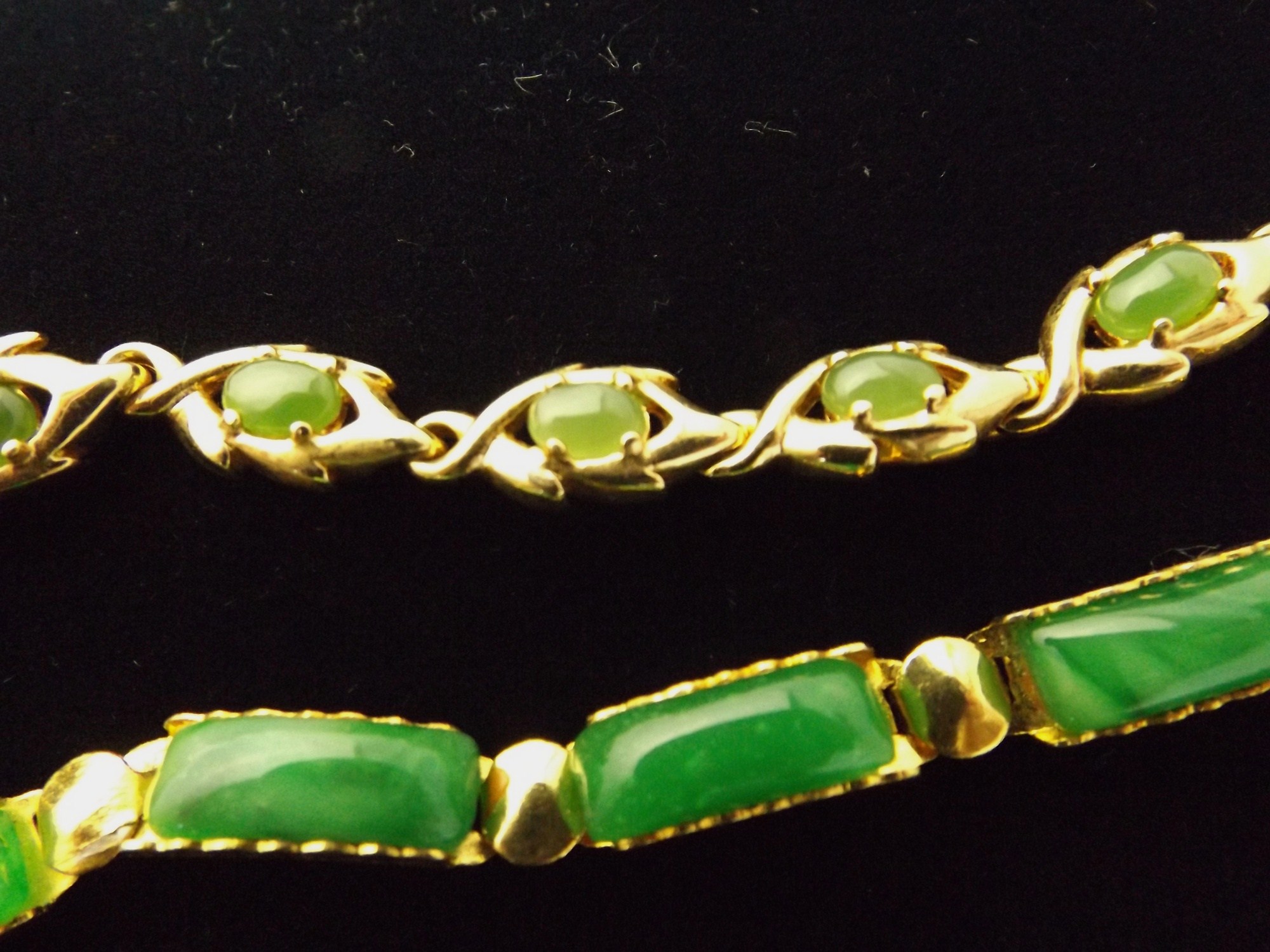 Vintage Link Charm Bracelets and Art Deco Bakelite Pin