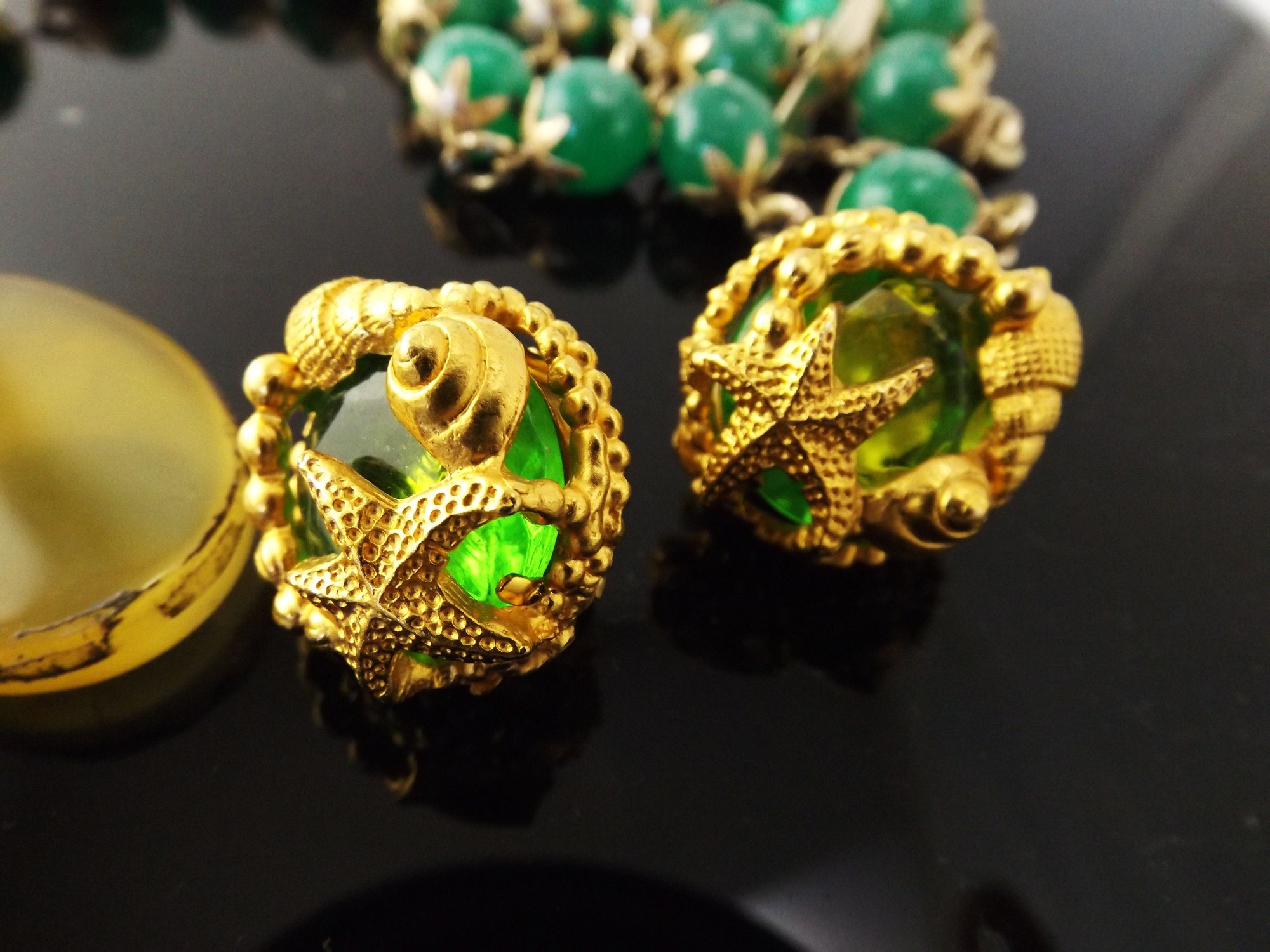 Vintage Jewelry with Green Stones