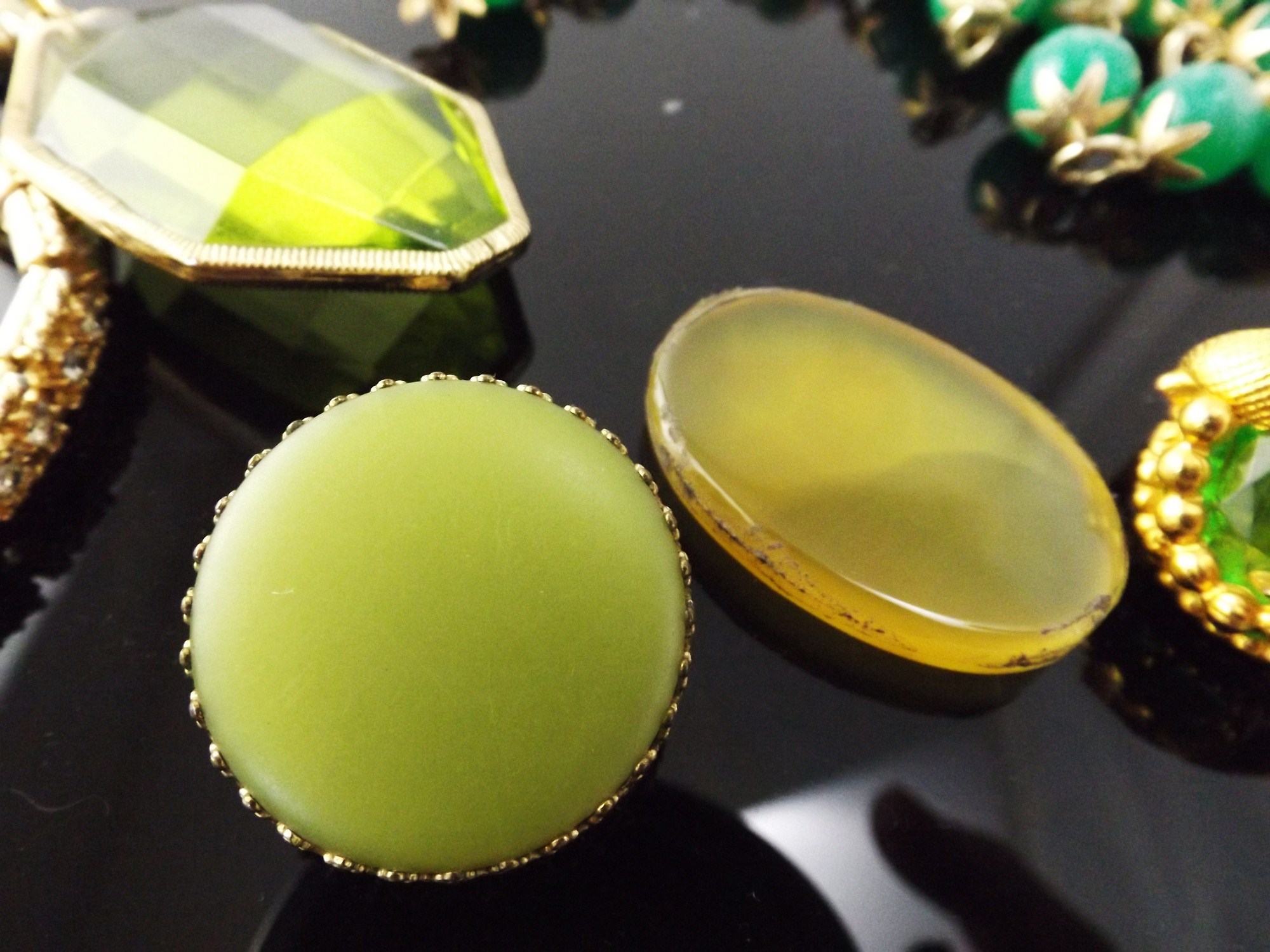 Vintage Jewelry with Green Stones