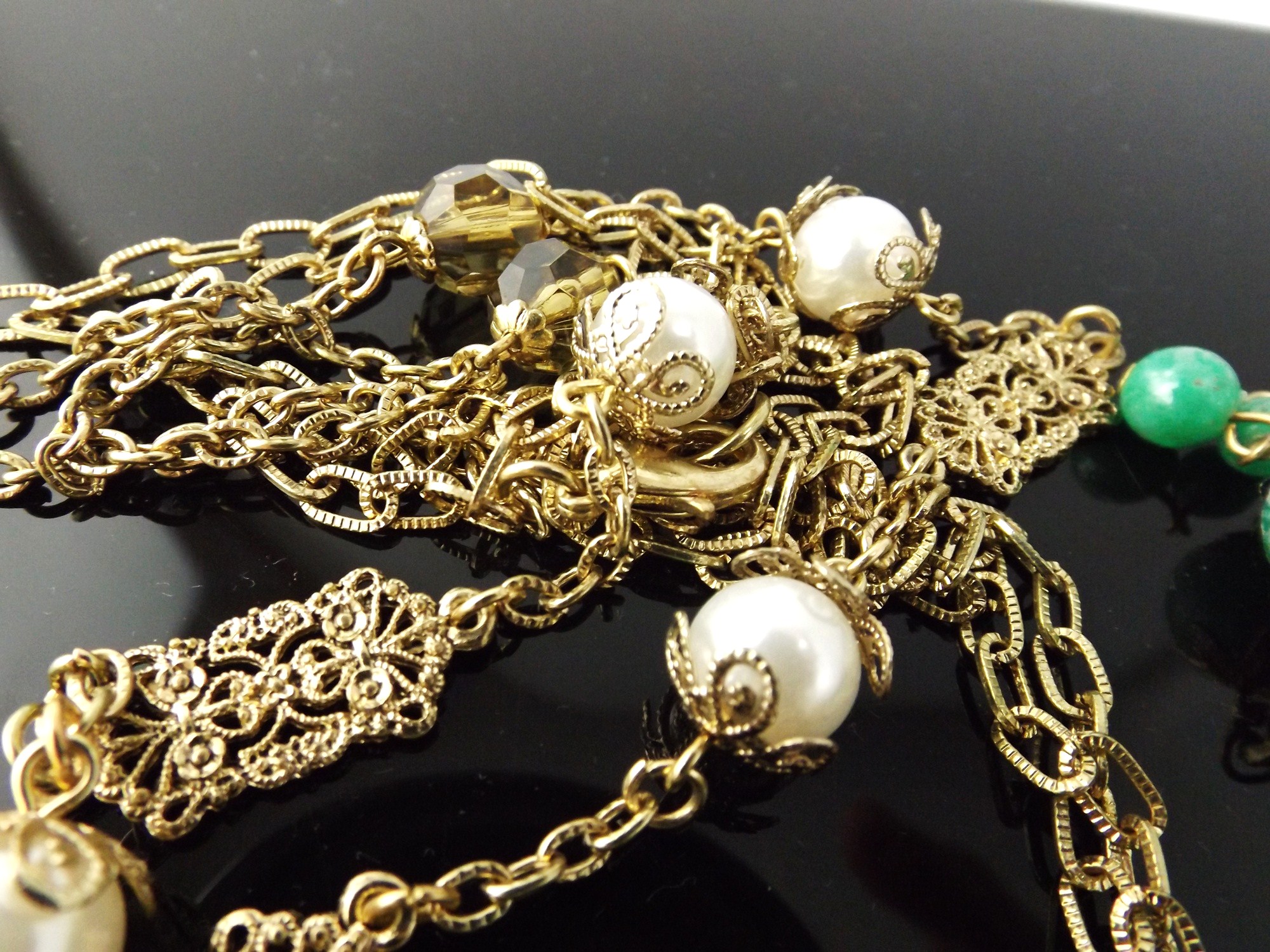 Vintage Jewelry with Green Stones