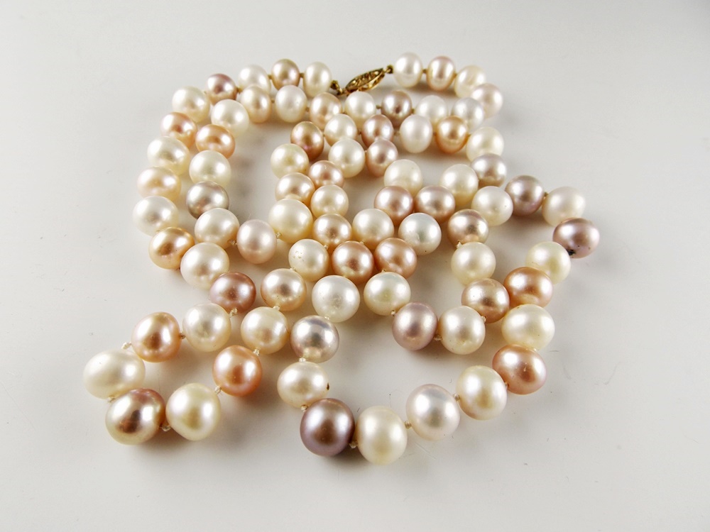 Strand of Multicolored Freshwater Pearls and Two Bracelets