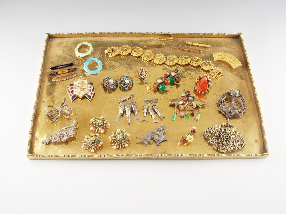 Collection of Vintage Brooches, Pins, Bracelets and More