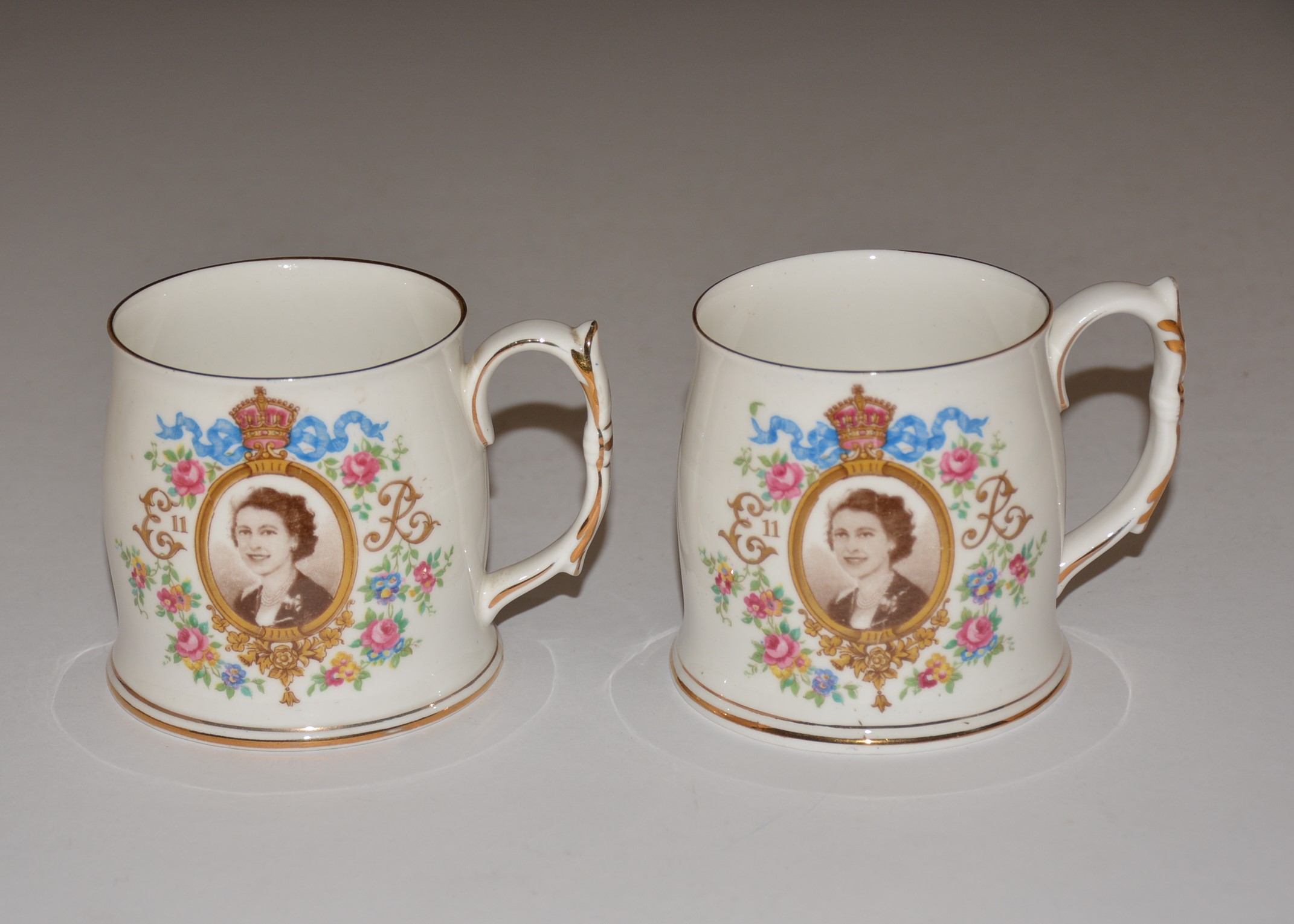 Pair of Elizabeth II Coronation Teacups