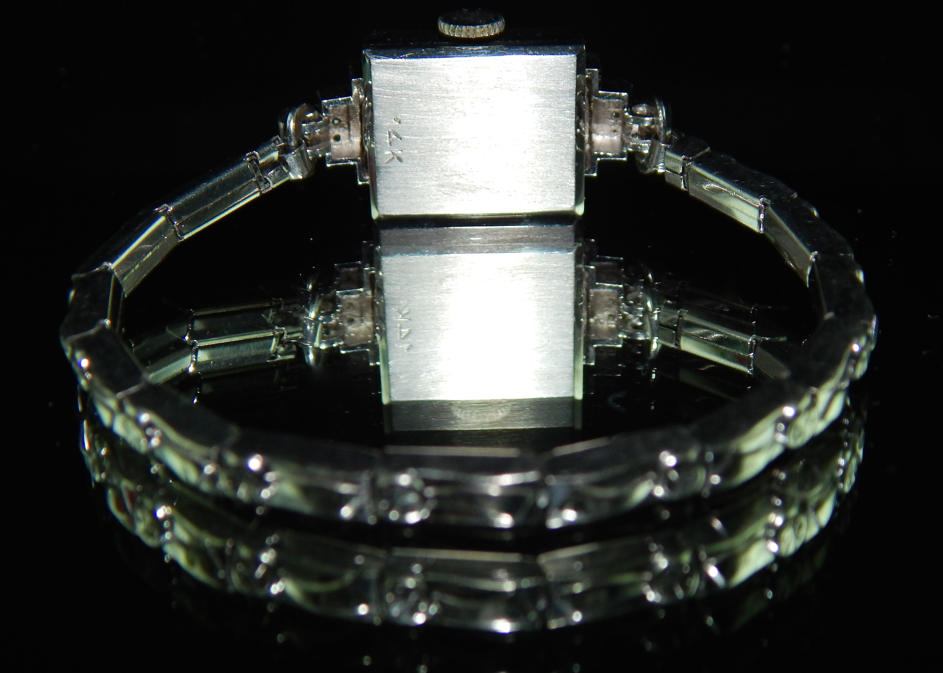 Vintage Hallmark Diamond and 14K White Gold Watch