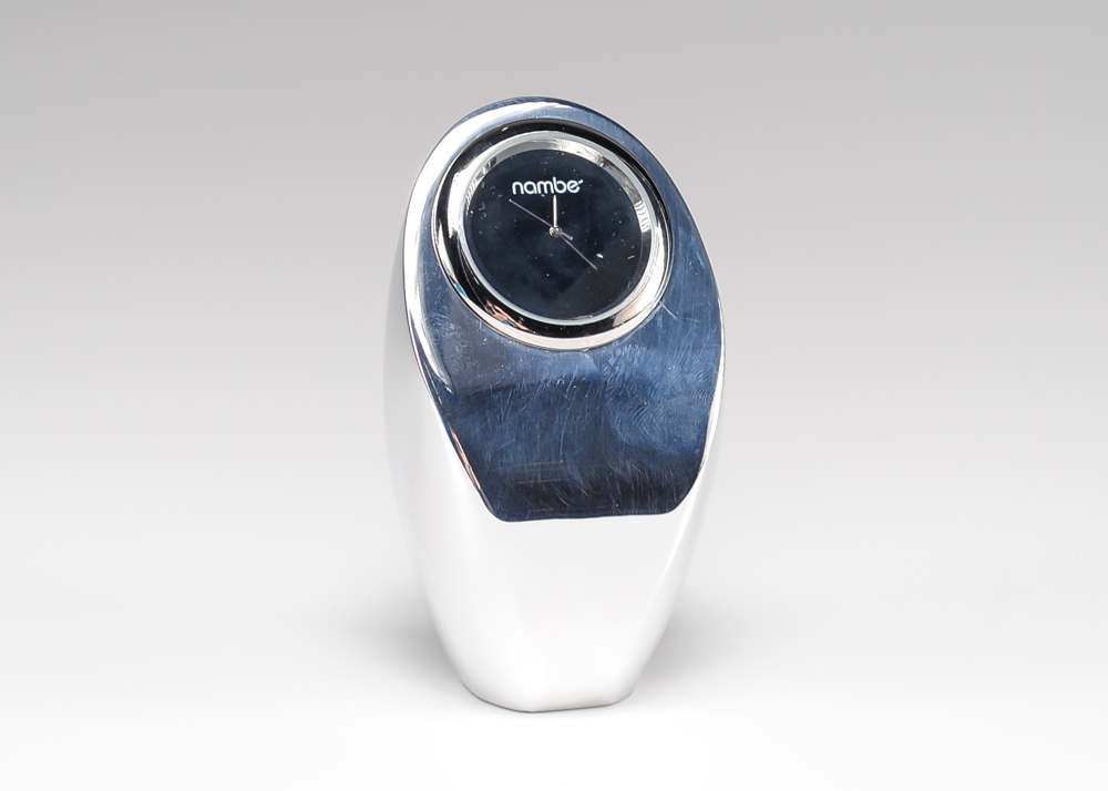 Nambe Modern Flame Desk Clock