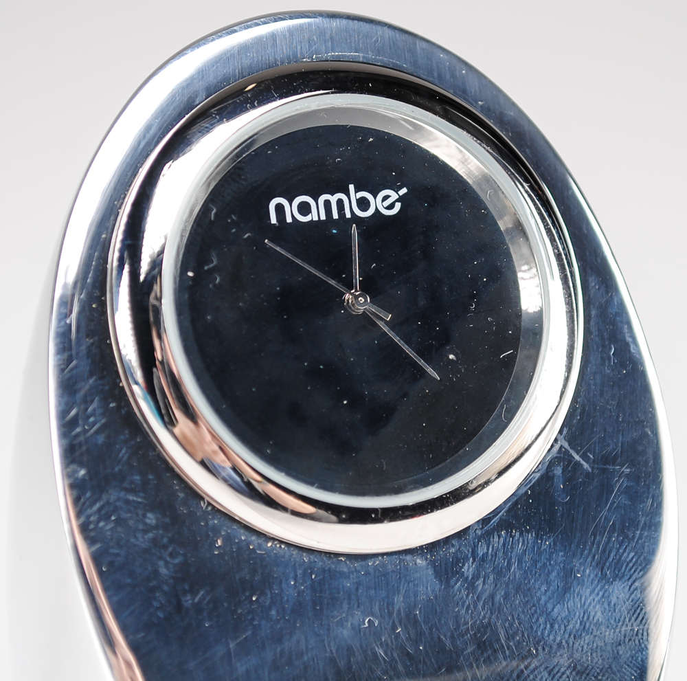 Nambe Modern Flame Desk Clock