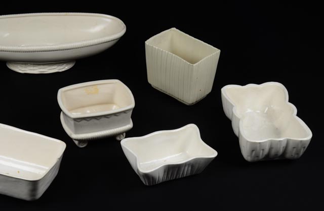 Vintage White Ceramic Planters