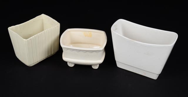 Vintage White Ceramic Planters