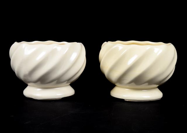 Vintage White Ceramic Planters