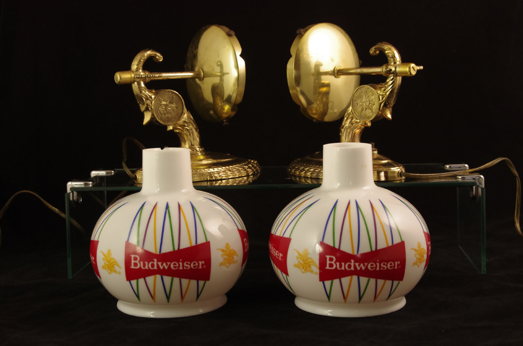Pair of Vintage Budweiser Wall Sconces