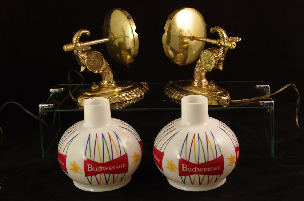 Pair of Vintage Budweiser Wall Sconces