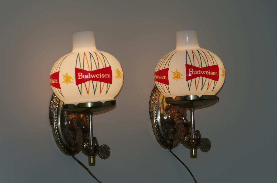 Pair of Vintage Budweiser Wall Sconces