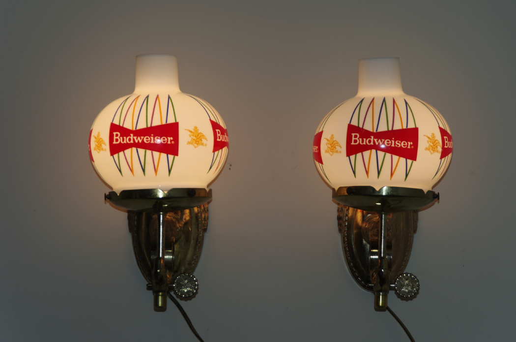 Pair of Vintage Budweiser Wall Sconces