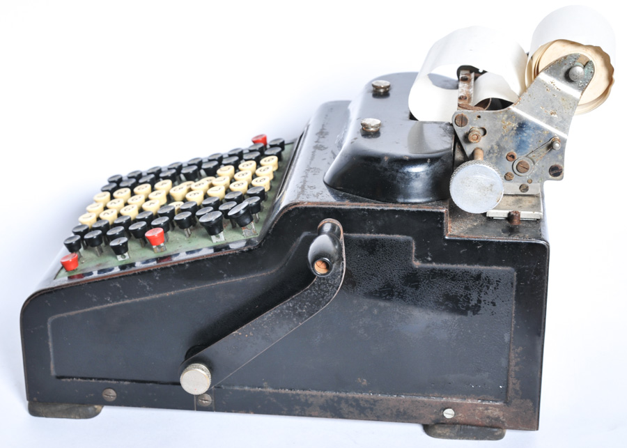 Vintage Allen Calculator Adding Machine with Hand Crank