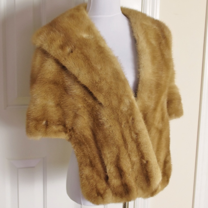 Vintage Fettner Tan Mink Wrap Cape, Felix Friedman Furs