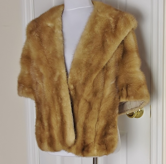 Vintage Fettner Tan Mink Wrap Cape, Felix Friedman Furs