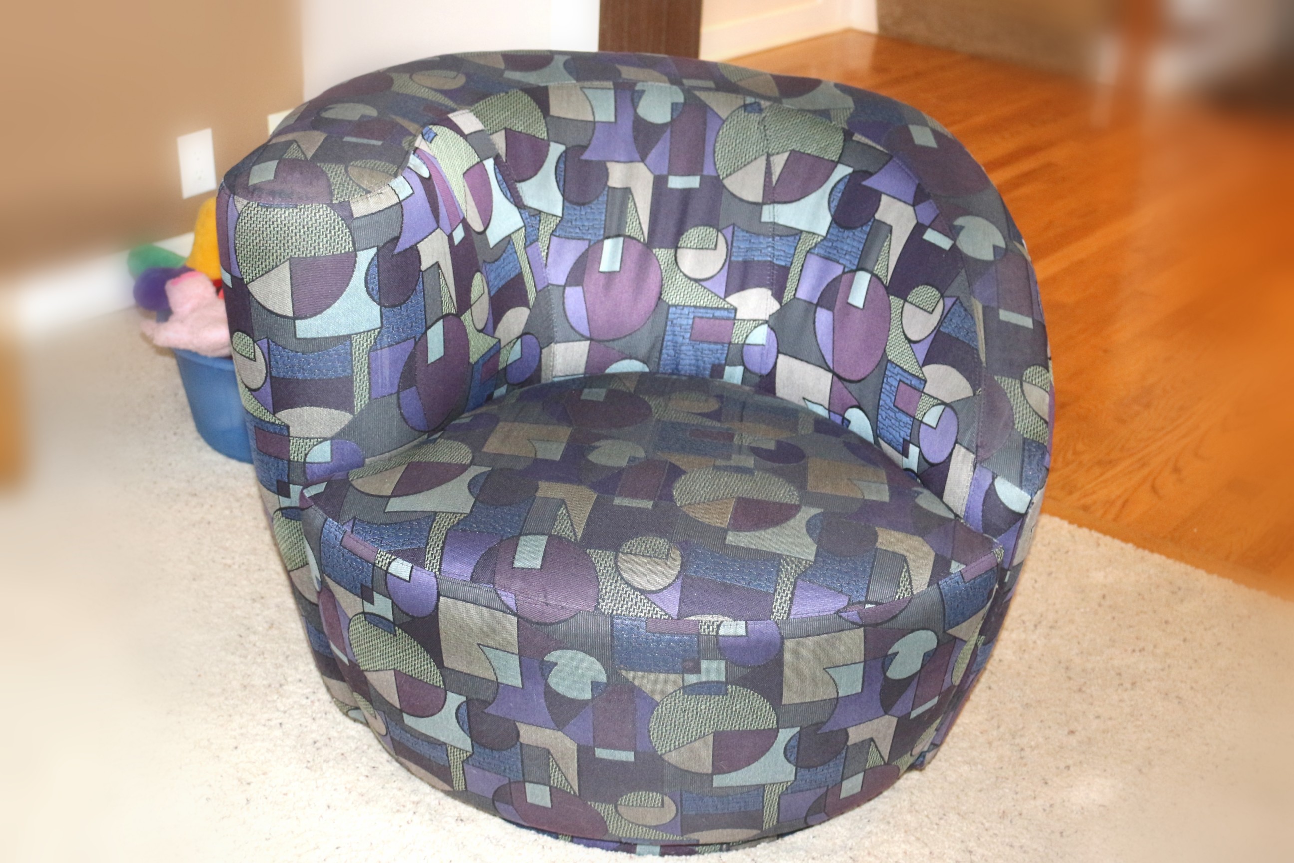 Modern Upholstered Swivel Barrel Chair