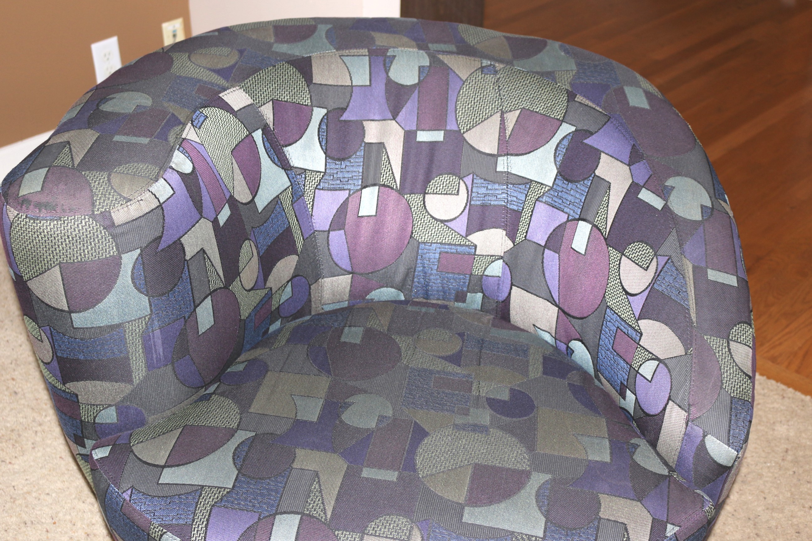 Modern Upholstered Swivel Barrel Chair