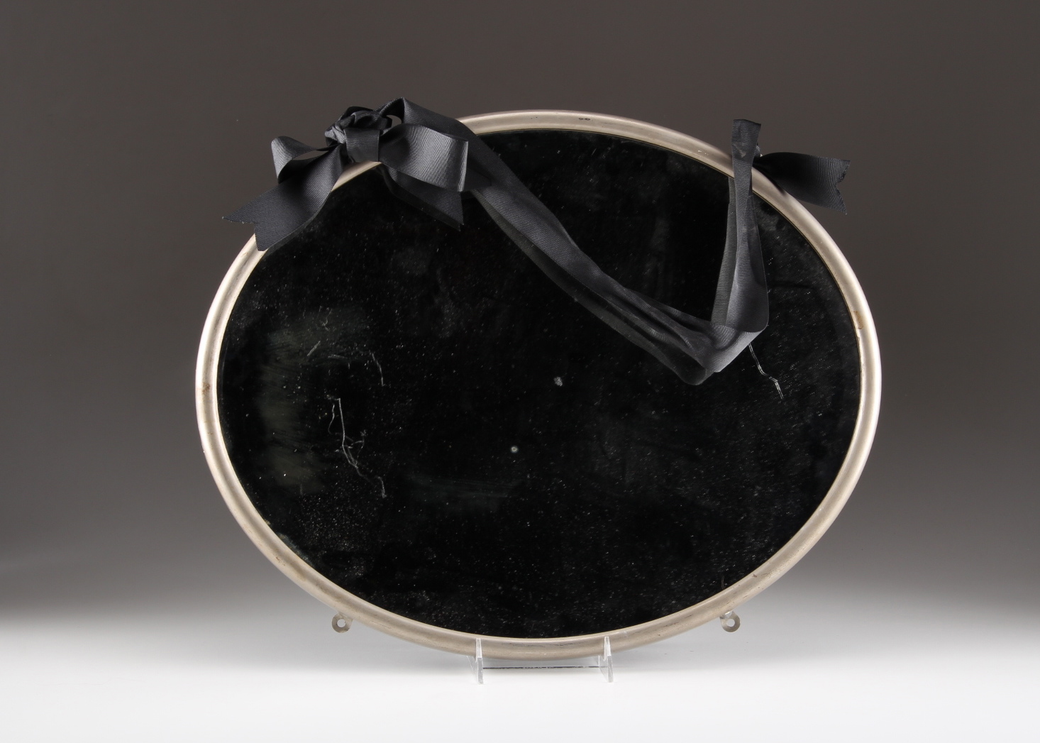 Vintage Metal-Framed Oval Wall Mirror